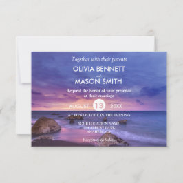 Tarjeta Boda Tropical Beach Sand Sunset Sea