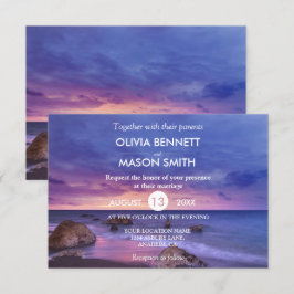 Tarjeta Boda Tropical Beach Sand Sunset Sea