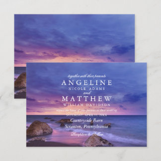 Tarjeta Boda Tropical Beach Sand Sunset Sea