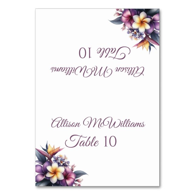 Tarjeta boda-Tropical Floral-Vegetariano- (Anverso)