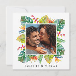 Tarjeta Boda tropical | Foto Guardar la fecha