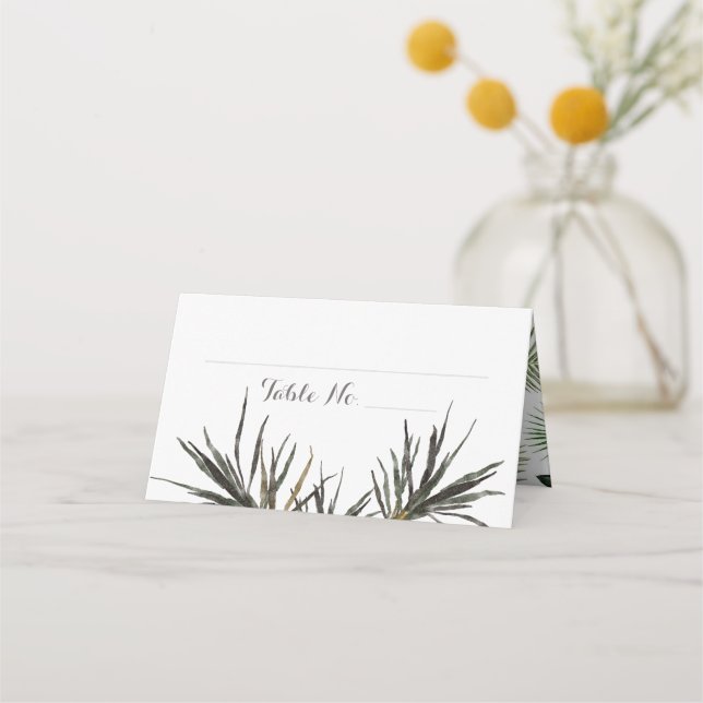 Tarjeta Boda tropical Palm Tree plegada Place (Anverso)