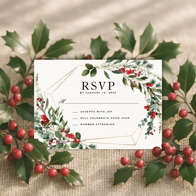 Tarjeta Boda verde de invierno de los Navidades de las Ber (Subido por el creador)