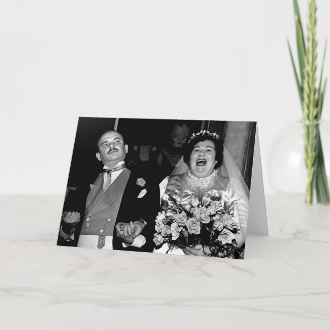 Tarjeta Boda Vintage - Pareja Feliz (Anverso)
