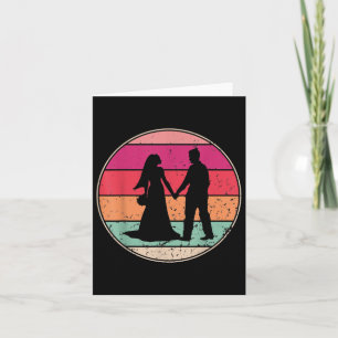 Tarjeta Boda vintage retro Boda Novia Guay Groom Eve