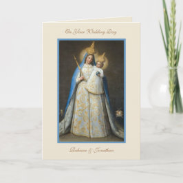 Tarjeta Boda Virgen María Jesús Oración Religiosa 