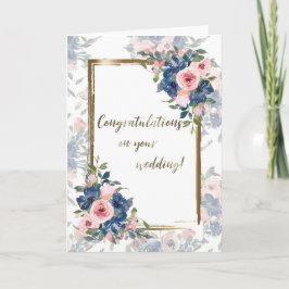 Tarjeta Boda Watercolor Navy y Rubor