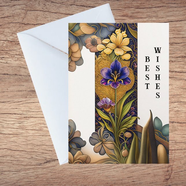 Tarjeta Bodas de flores Art Deco felicitaciones (Subido por el creador)