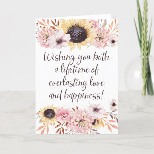 Tarjeta Bodas de girasoles vibrantes felicitaciones