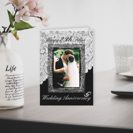 Tarjeta Bodas de Plata 25 Aniversario de Boda Elegante