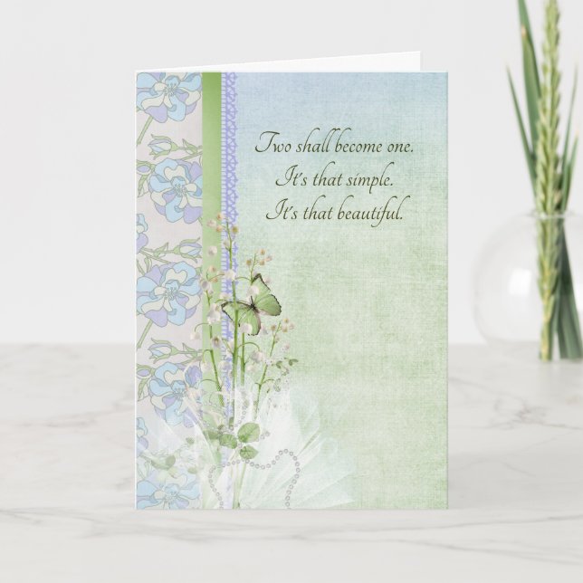 Tarjeta Bodas Lilies Y Mariposa (Anverso)