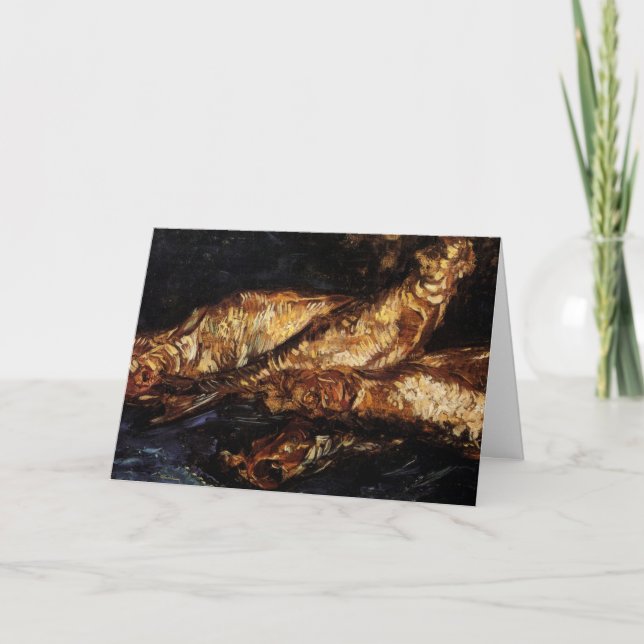 Tarjeta Bodegón con arenques ahumados de Vincent van Gogh (Anverso)