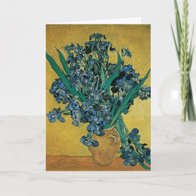 Tarjeta Bodegón con jarron y lirios de Vincent van Gogh (Anverso)