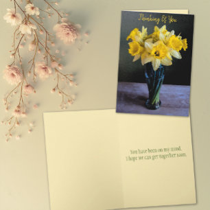 Tarjeta Bodegón de narcisos vibrantes personalizados pensa