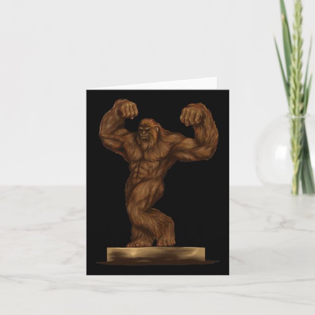 Tarjeta Body Builder Bigfoot Pose En Un Escenario - Gym He (Anverso)