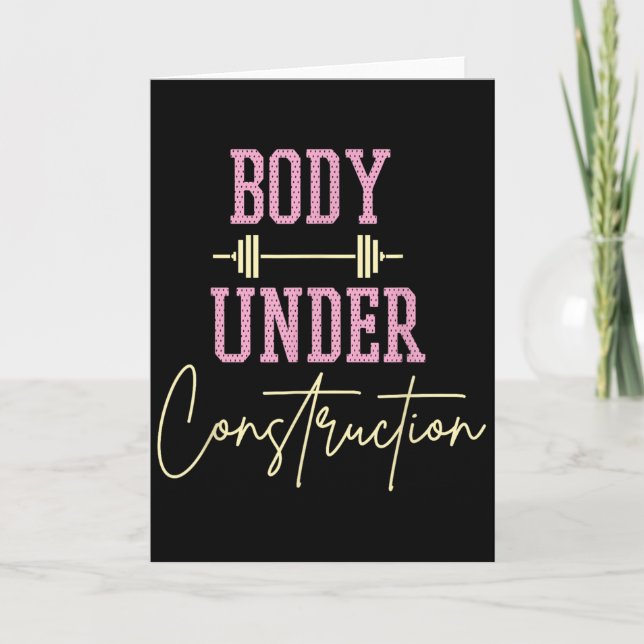 Tarjeta Body Under Construction Funny Motivational Workout (Anverso)