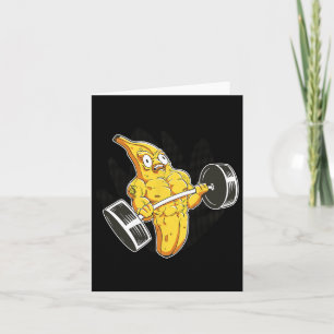Tarjeta Bodybuilder Banana Lifting Weiting Funny Bodybuild