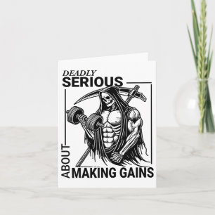 Tarjeta Bodybuilding Grim Reaper Skeleton Gym Gens Motiva