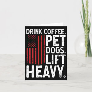 Tarjeta Bodybuilding Halterofilia Bebida Café Mascotas Per