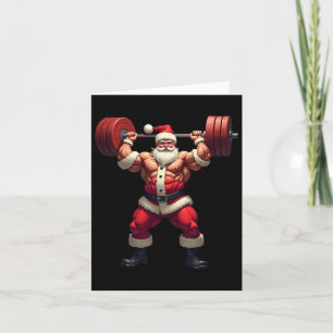 Tarjeta Bodybuilding Santa Claus Bodybuilder Navidad Gym