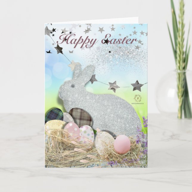 Tarjeta Boganhues Imprimir conejo de Pascua (Anverso)