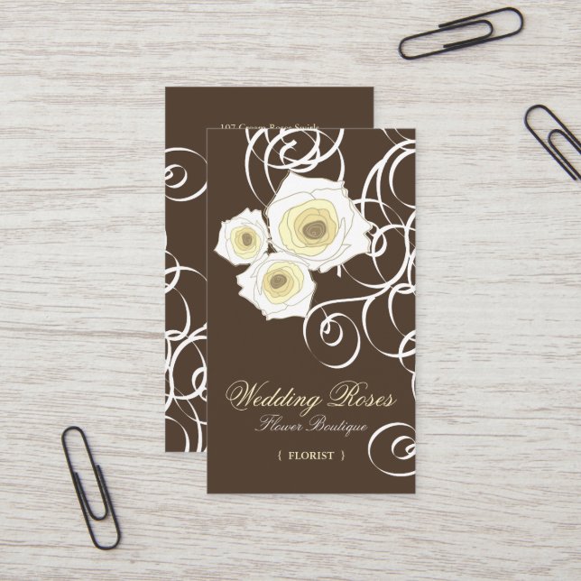 Tarjeta bohemia del perfil de los rosas y de los (Anverso/Reverso In Situ)