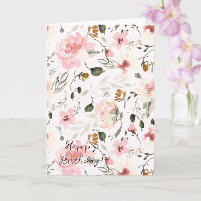 Tarjeta Bohemia floral Cumpleaños (Orquídea)