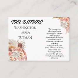 Tarjeta Bohemiana de detalles florales con Qrcode