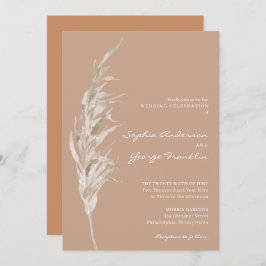 Tarjeta bohemiana de invitación a la boda de terra