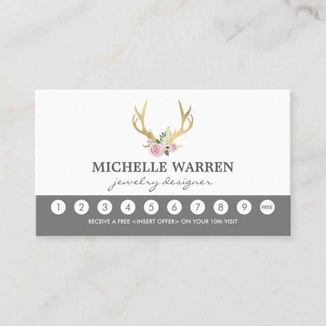 Tarjeta Bohemira Gold Antlers de Lealtad para Clie (Anverso)