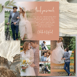 Tarjeta Boho 6 Photo Script Terracotta Boda Gracias