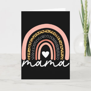Tarjeta Boho Arcoíris Mamá Leopardo Día de las Madres Mamá