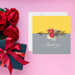 Tarjeta Boho Arrow Colorblock Gracias