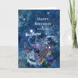 Tarjeta Boho Blue Sagittarius Constellation Cumpleaños