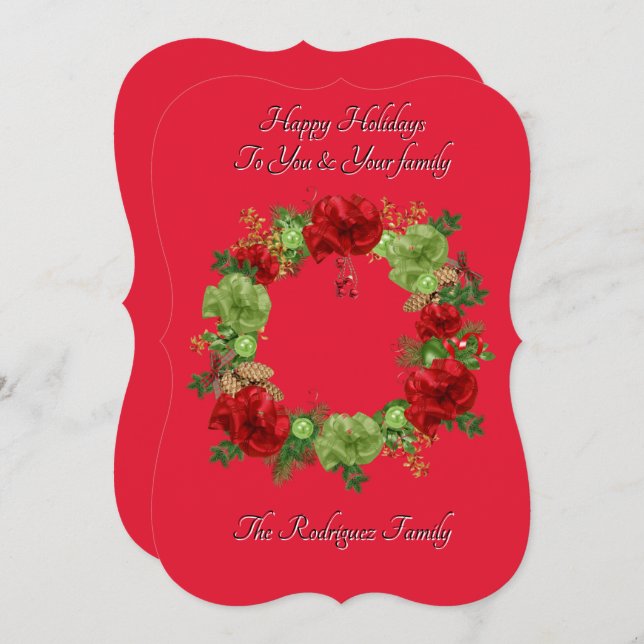 TARJETA BOHO BOHO BOTÁNICO NAVIDADES (Anverso / Reverso)