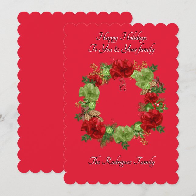 TARJETA BOHO BOHO BOTÁNICO NAVIDADES (Anverso / Reverso)