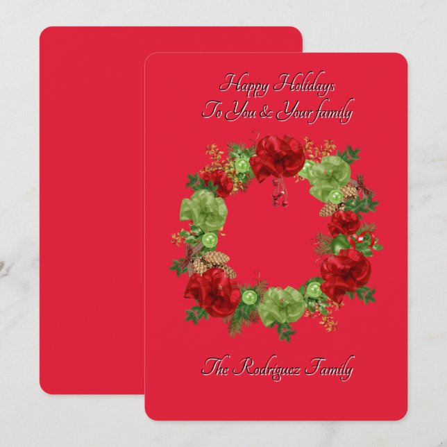 TARJETA BOHO BOHO BOTÁNICO NAVIDADES (Anverso / Reverso)