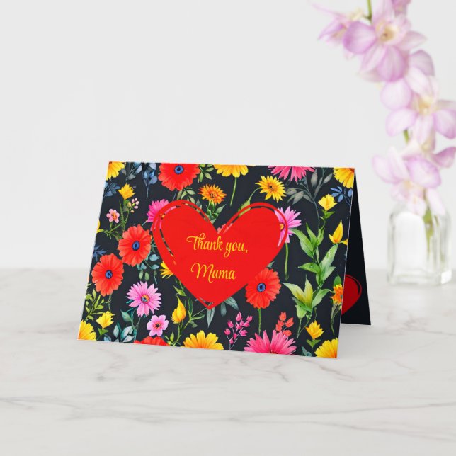Tarjeta Boho, Chic, Floral Acuarela Día de la Madre (Orquídea)