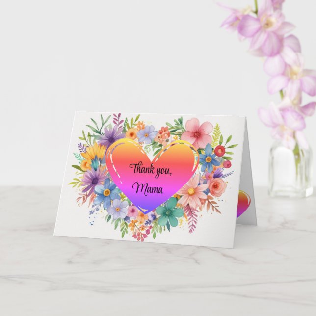 Tarjeta Boho, Chic, Floral Acuarela Día de la Madre (Orquídea)