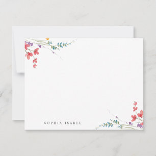 Tarjeta Boho de notas de la estacionería personali
