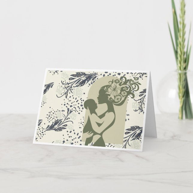 Tarjeta Boho del Día de la Madre (Verde) (Anverso)
