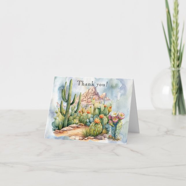 Tarjeta Boho Desert Cactus Watercolor Sceneration (Anverso)