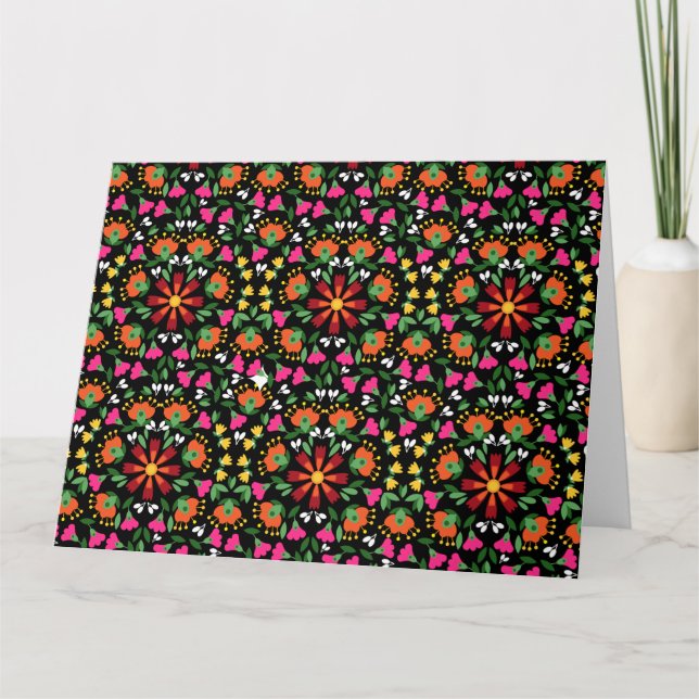 Tarjeta Boho Design Negrita Color Floral (Anverso)