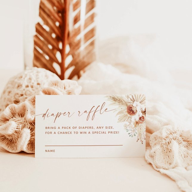 Tarjeta Boho Diaper Raffle | Pampas Grass Baby Sho (Subido por el creador)