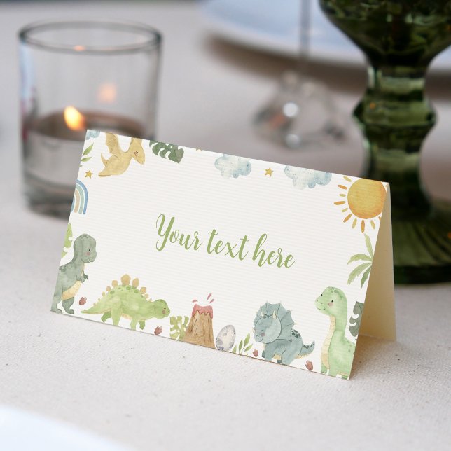 Tarjeta Boho Dinosaurs Birthday Place (Subido por el creador)