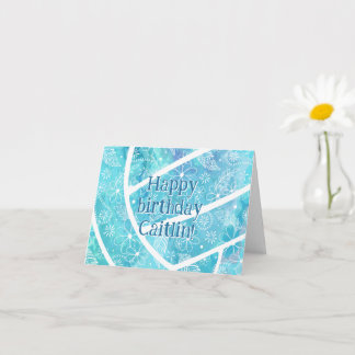 Tarjeta boho doodle voleibol turquesa floral