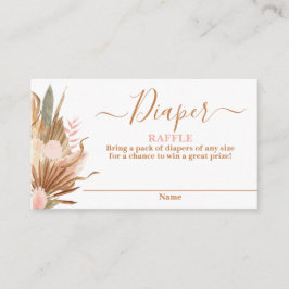 Tarjeta Boho Dried Palms Diaper Raffle