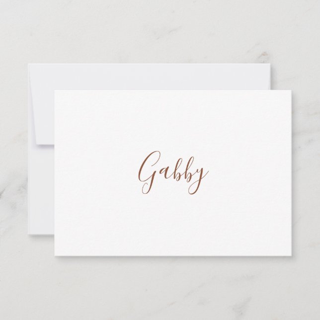 Tarjeta Boho Earthy Botanelegant Ivory Place (Anverso)