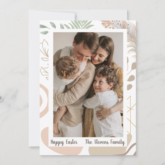 Tarjeta Boho Easter, foto plana, imprimible (Anverso)