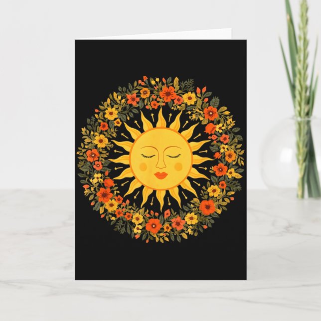 Tarjeta Boho Espiritual Sol Bonito Bohemio Celestial Hippi (Anverso)